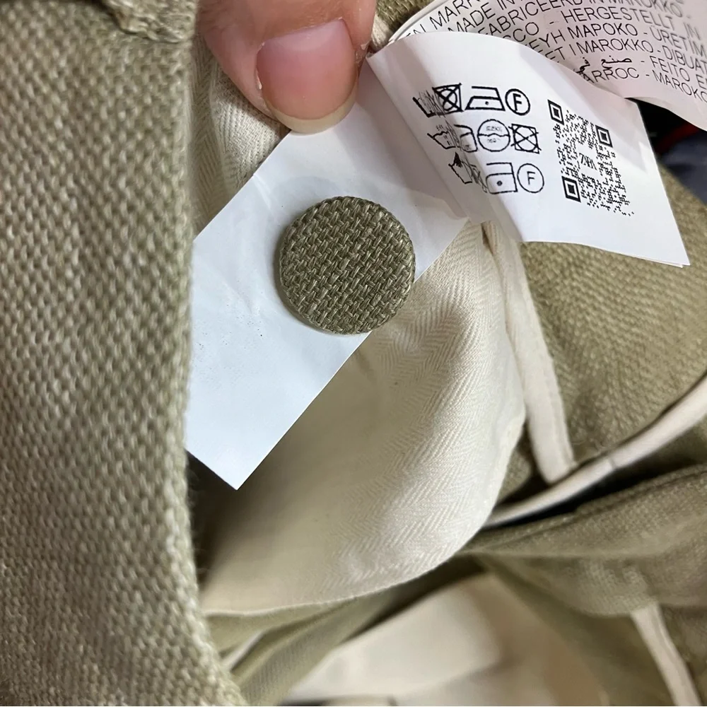 Zara cotton linen blend shorts green women’s size 29 new‎ without tags modern